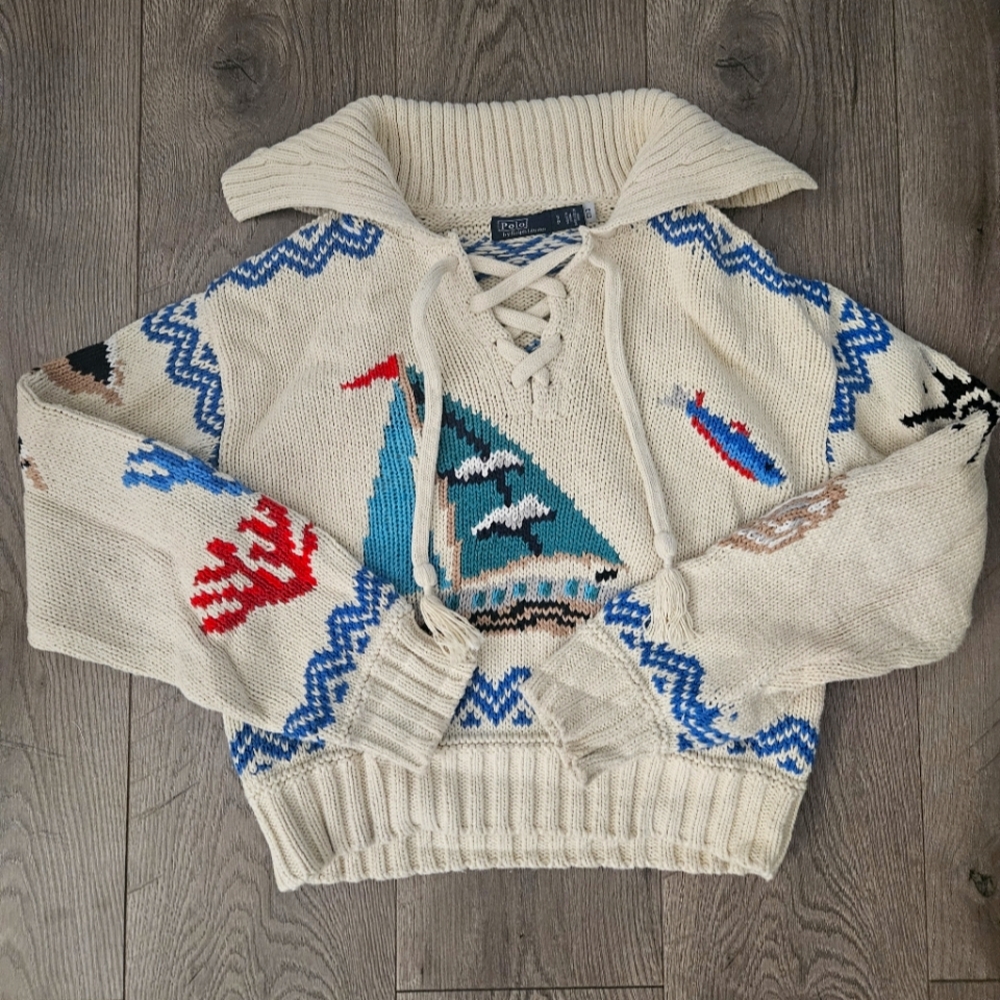 Polo Ralph Lauren Nautical-Motif Cotton-Blend Jumper Sweater